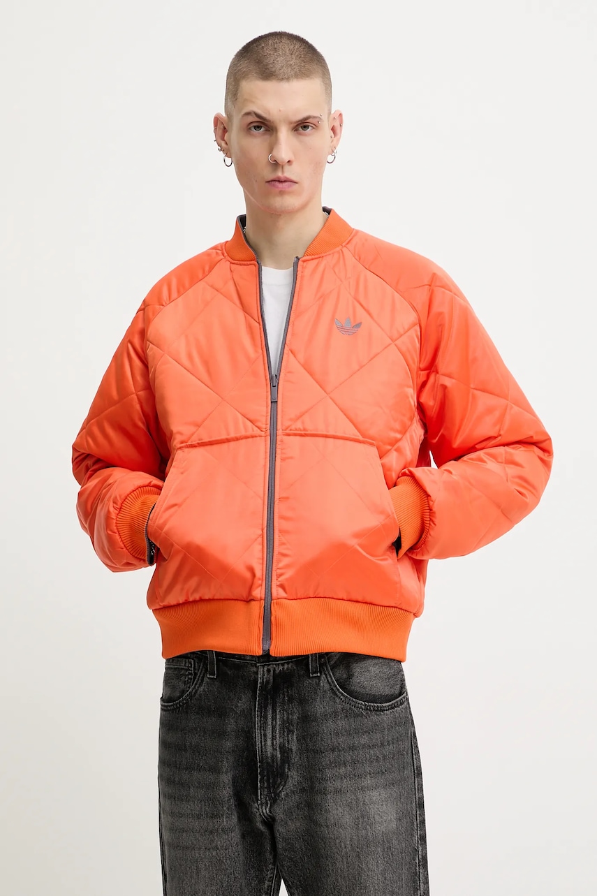 adidas Originals geaca bomber cu doua fete Rev Bomber culoarea gri, de iarna, KR7618
