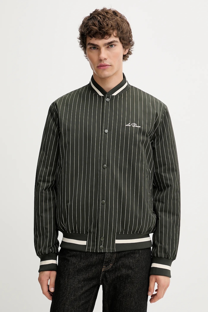 Levně Bomber bunda Les Deux Varsity zelená barva, přechodná, 1000381