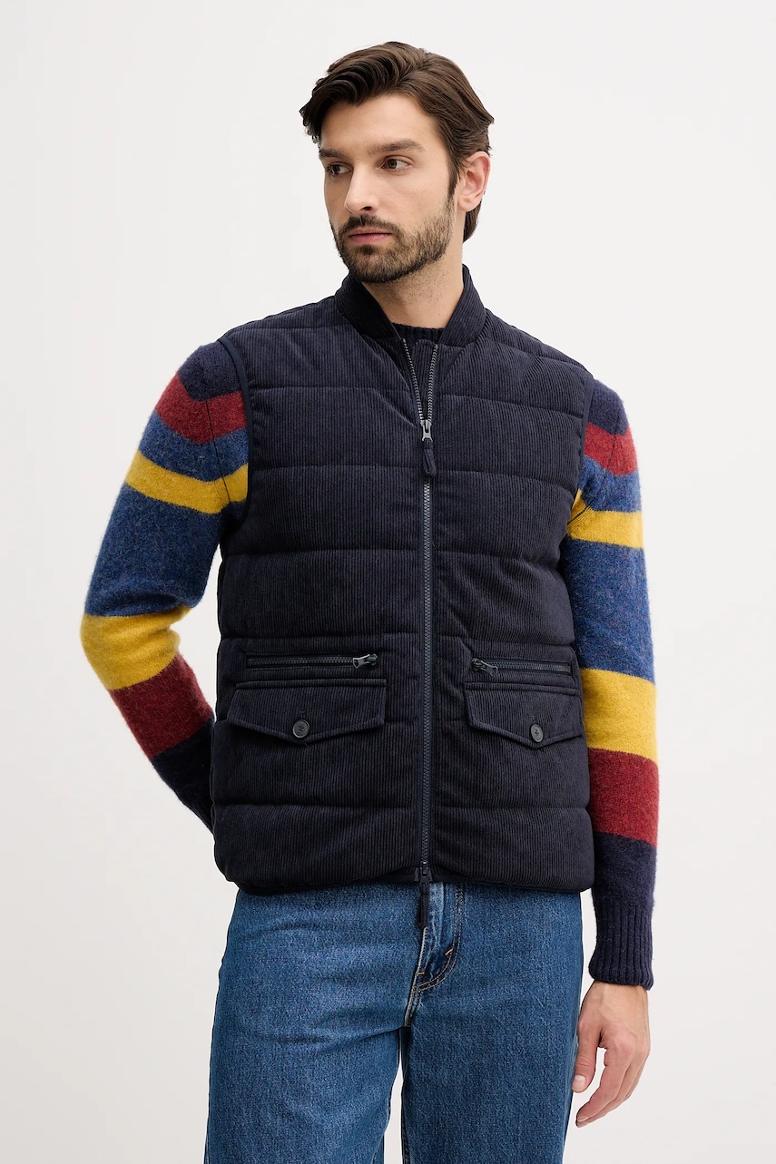 United Colors of Benetton vestă culoarea bleumarin, de iarnă, 2EMRUJ00T