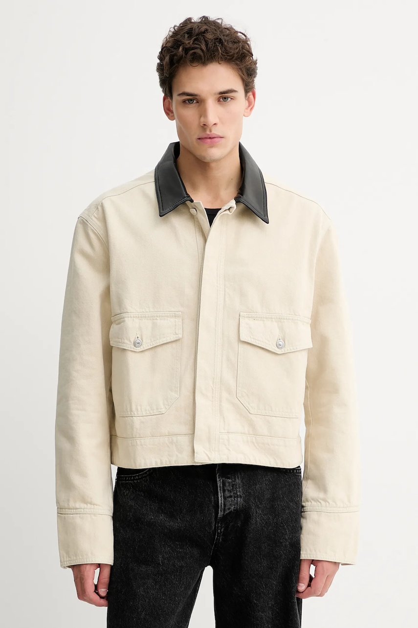 Nanushka jachetă de bumbac NM25FWJK07373 culoarea bej, de tranziție, NOWELL