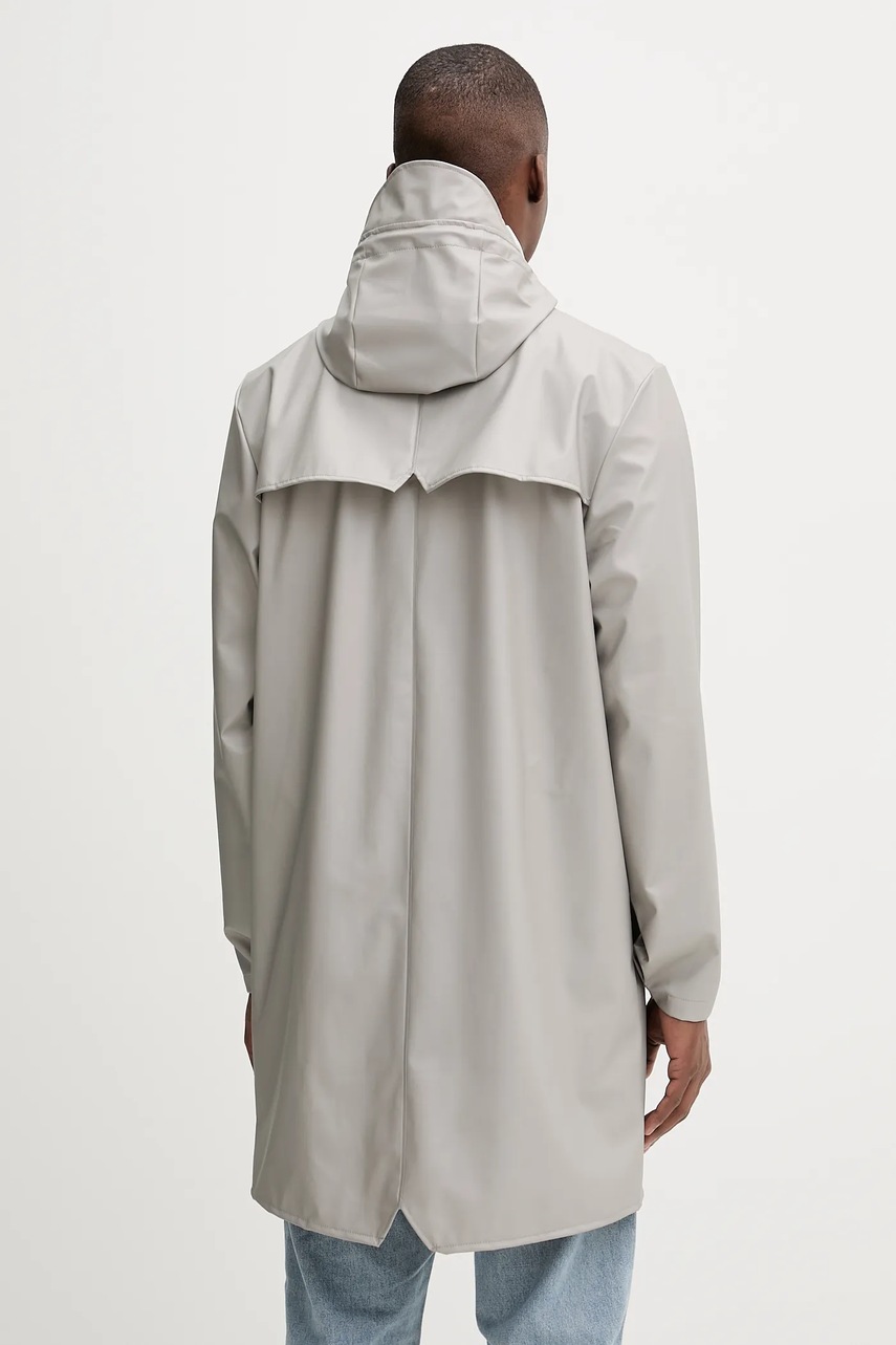 Μπουφάν Rains 12020 Long Jacket χρώμα: γκρι, 12020 φωτογραφία