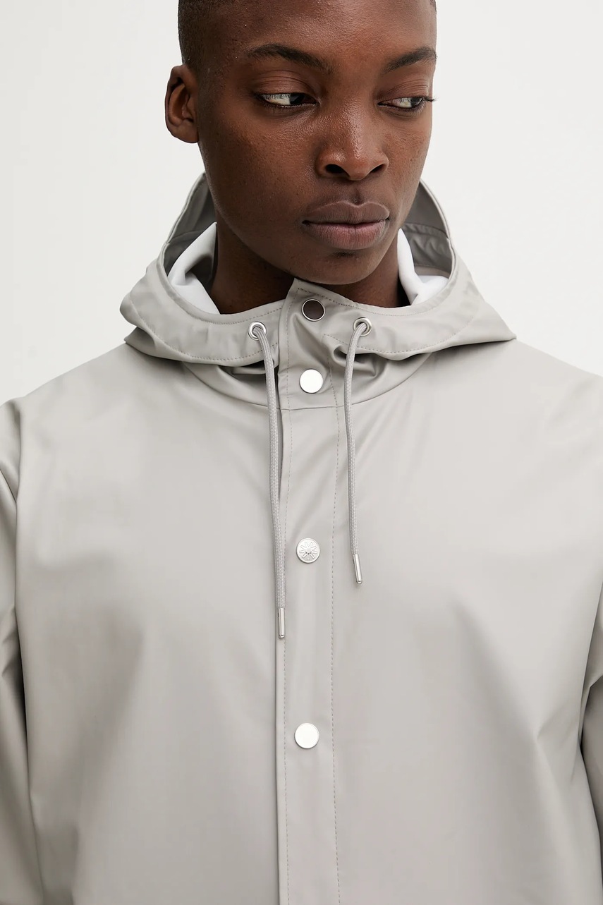 Μπουφάν Rains 12020 Long Jacket χρώμα: γκρι, 12020 φωτογραφία