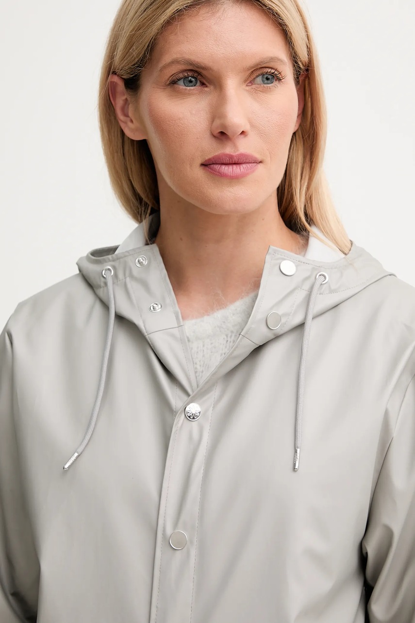 Μπουφάν Rains 12020 Long Jacket χρώμα: γκρι, 12020 φωτογραφία