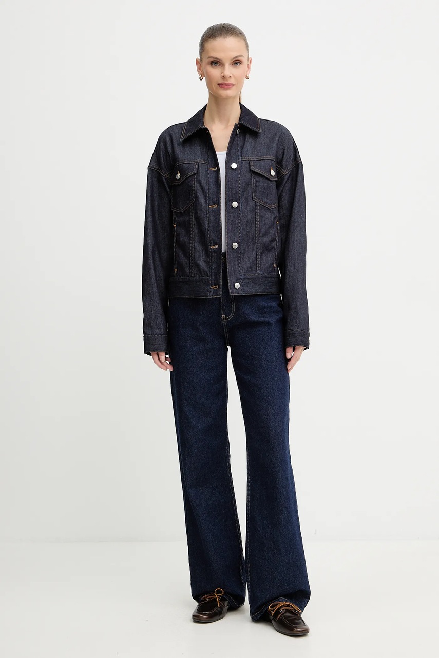 Джинсовая куртка MAX&Co. цвет синий демисезонная oversize 2528046012200