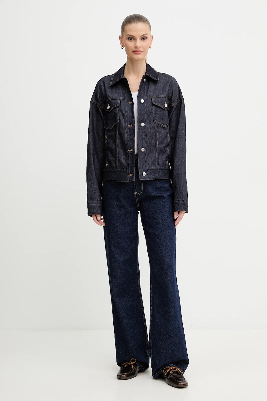 Джинсовая куртка MAX&Co. цвет синий демисезонная oversize 2528046012200 Джинсовая куртка MAX&Co. цвет синий демисезонная oversize 2528046012200