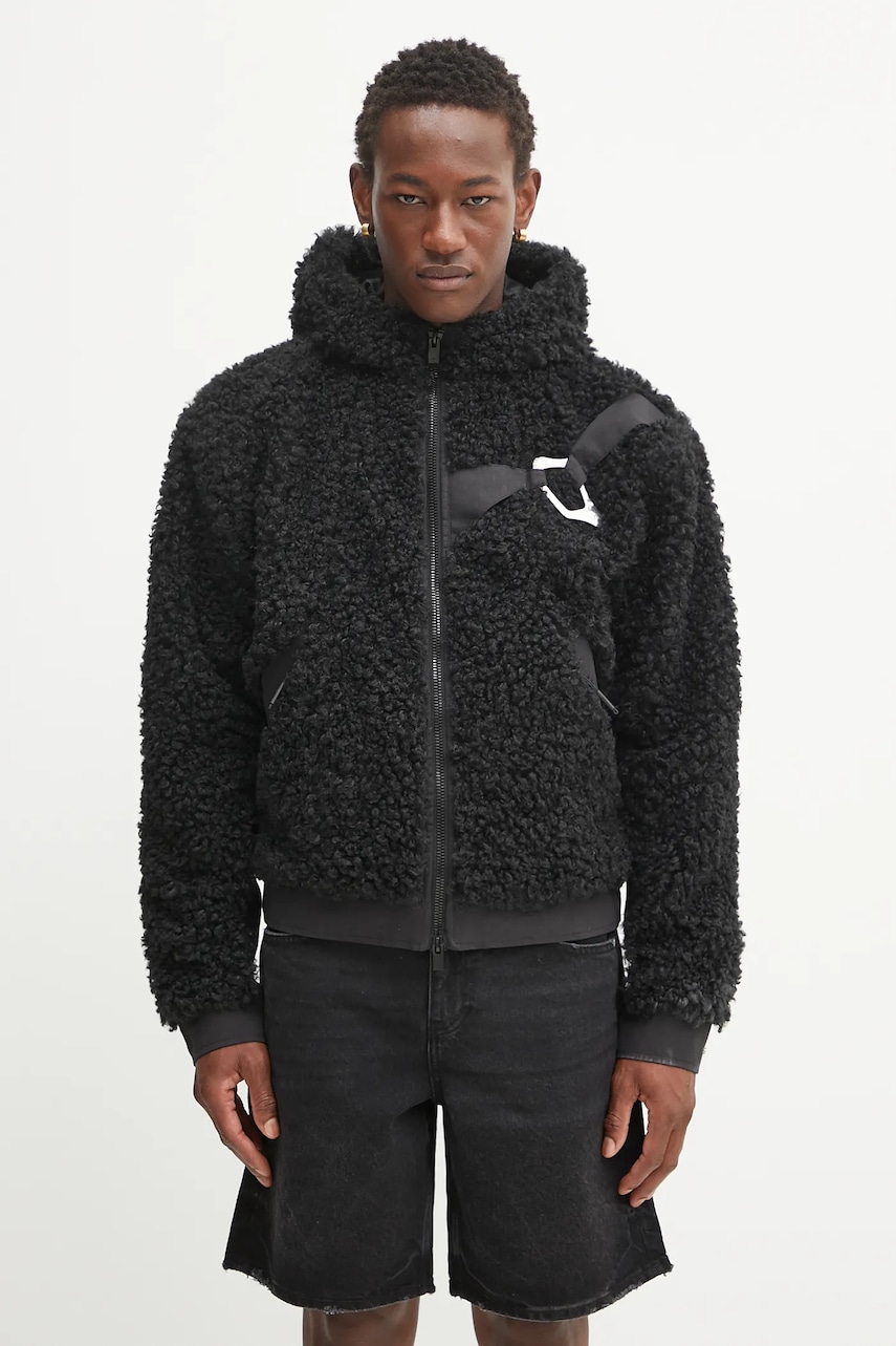 Heliot Emil geacă culoarea negru, de tranzitie, oversize, PREAW25_M_02_155_BLK01