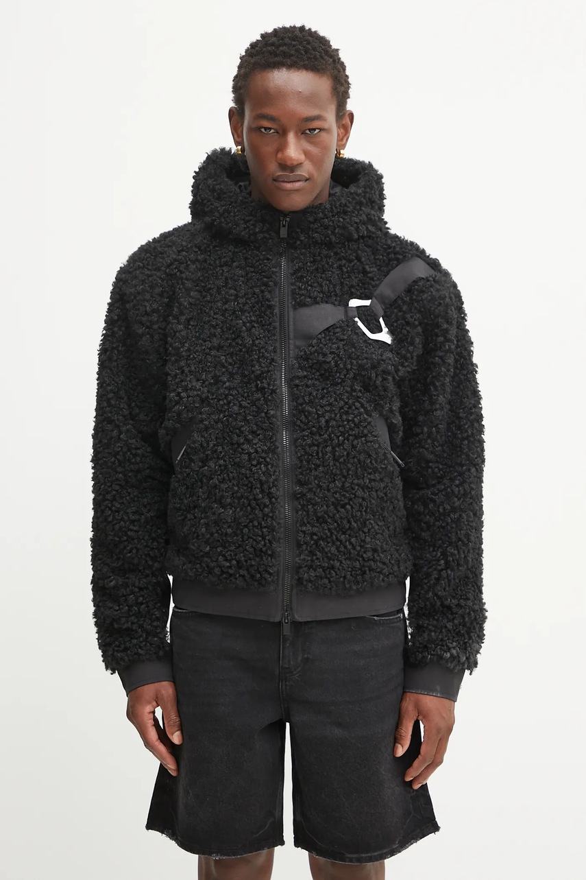 Bunda Heliot Emil černá barva, přechodná, oversize, PREAW25_M_02_155_BLK01