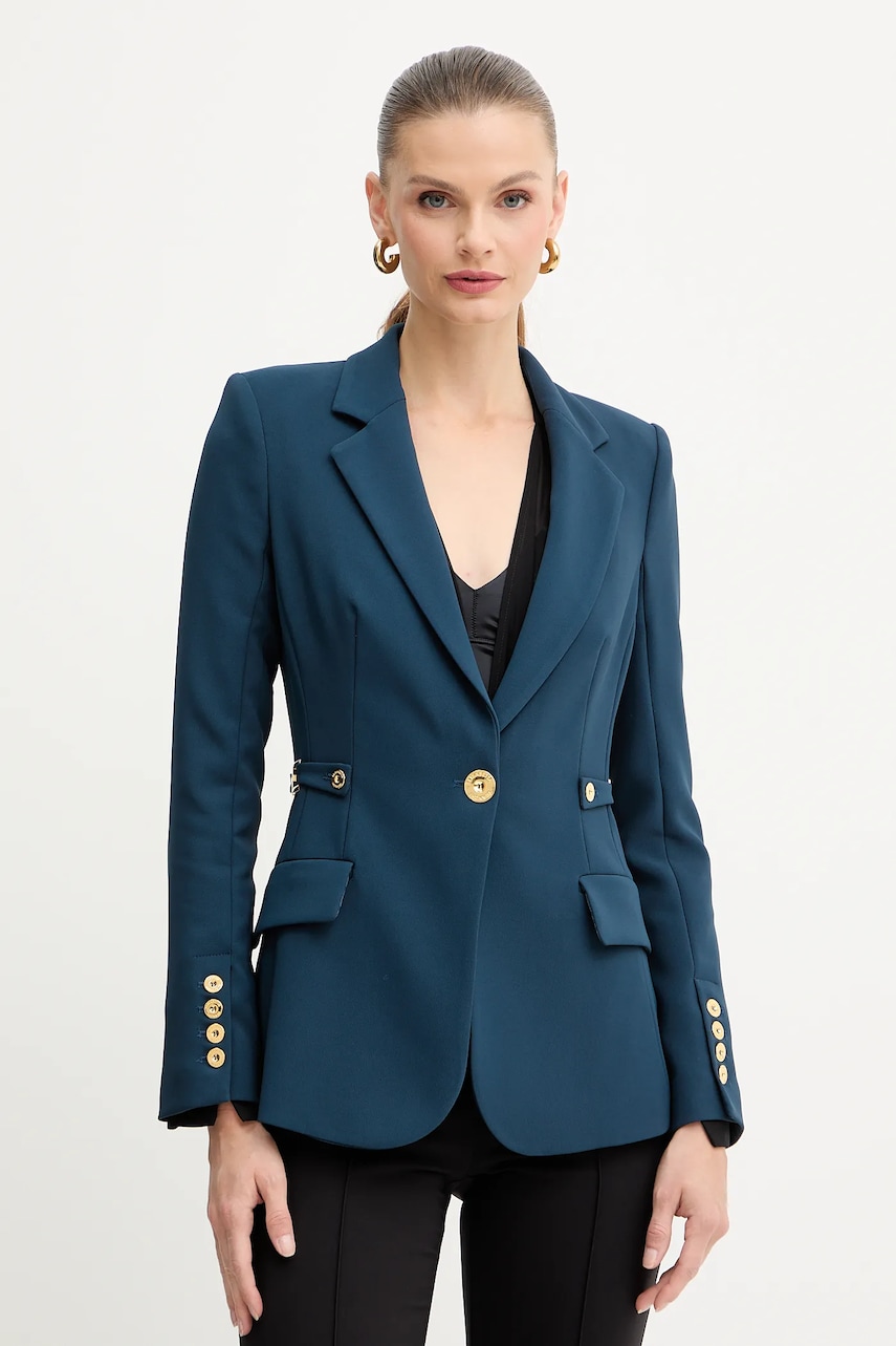 Elisabetta Franchi sacou culoarea bleumarin, un singur rând de nasturi, uni, GI17556E2