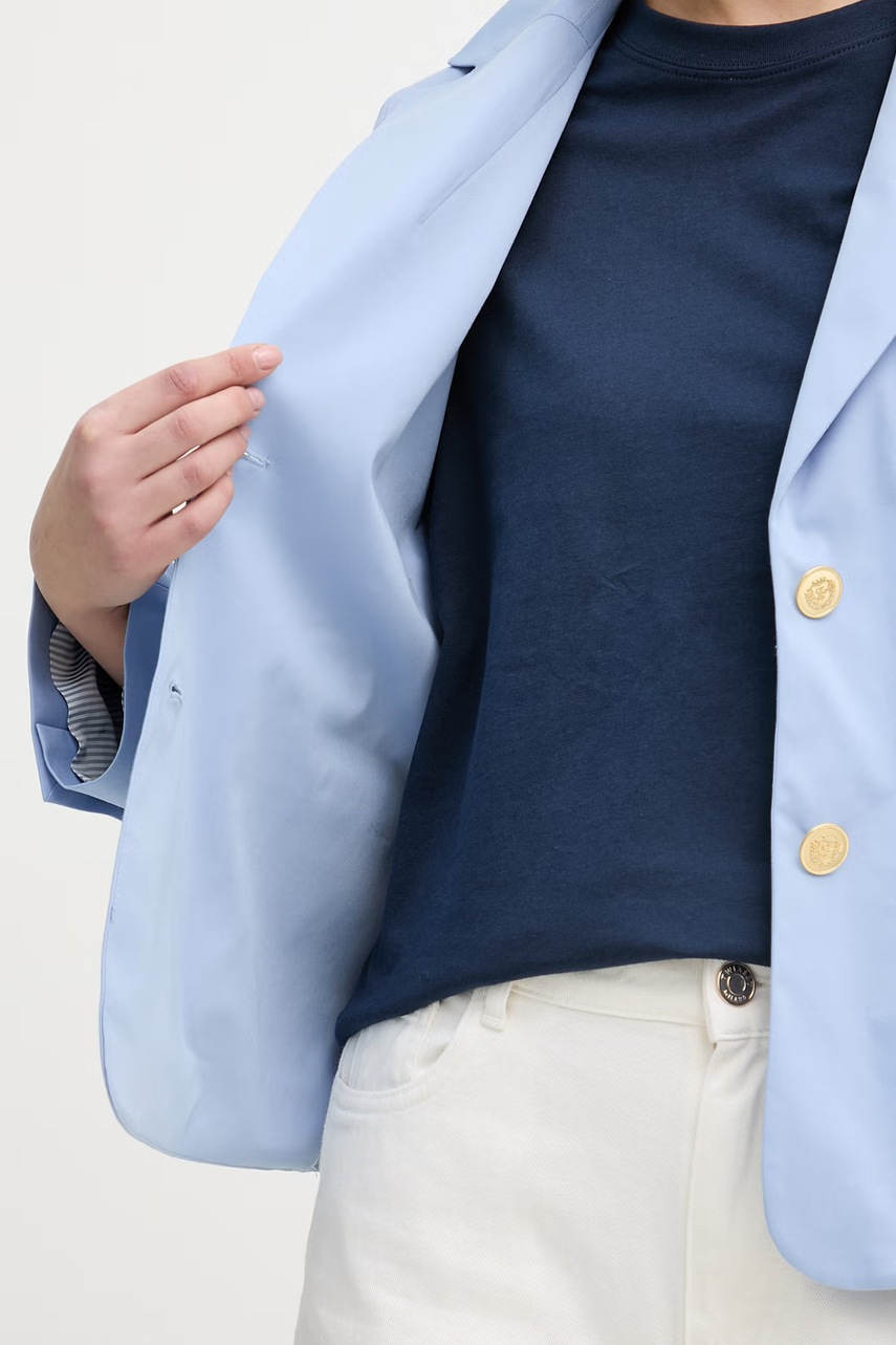 Tommy Hilfiger jednořadé sako dámské s bavlnou (obrázek 6)