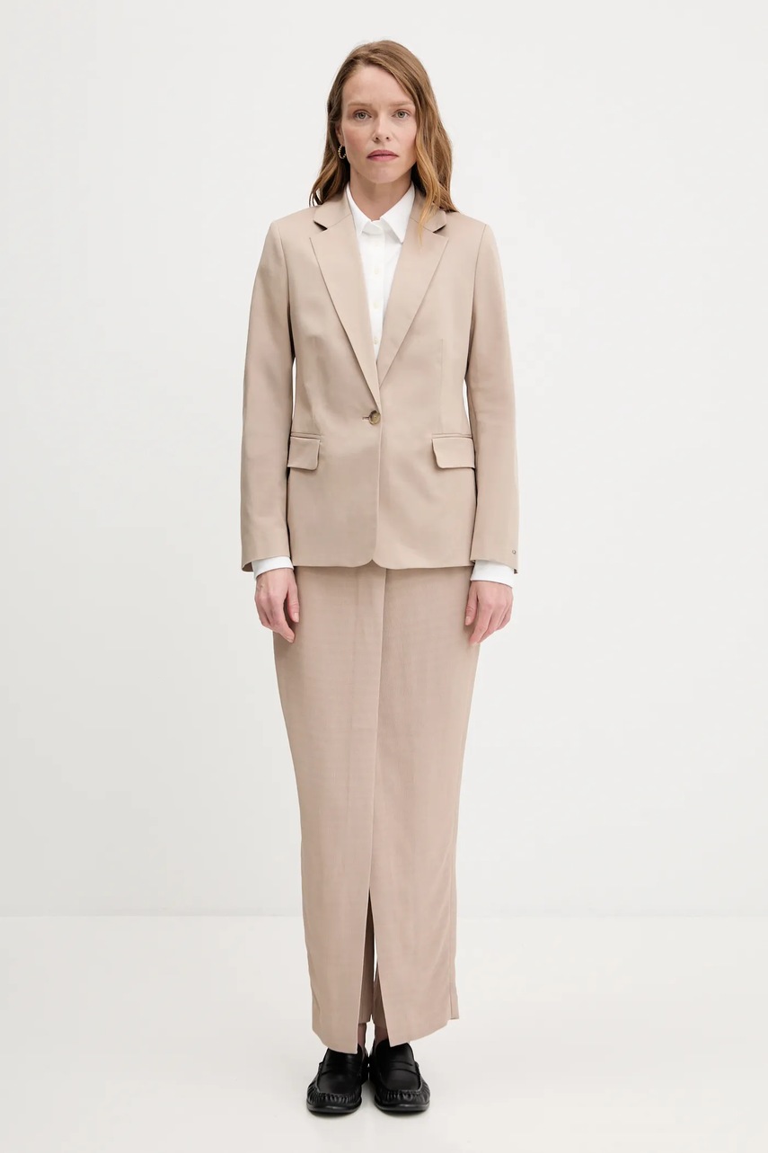 Пиджак Tommy Hilfiger цвет бежевый однобортный однотонный WW0WW47179