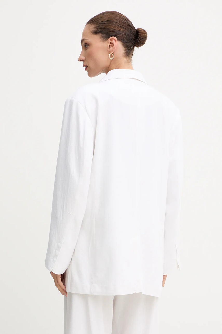 Blazer με μείγμα λινών Gestuz χρώμα: άσπρο, 10910285 φωτογραφία