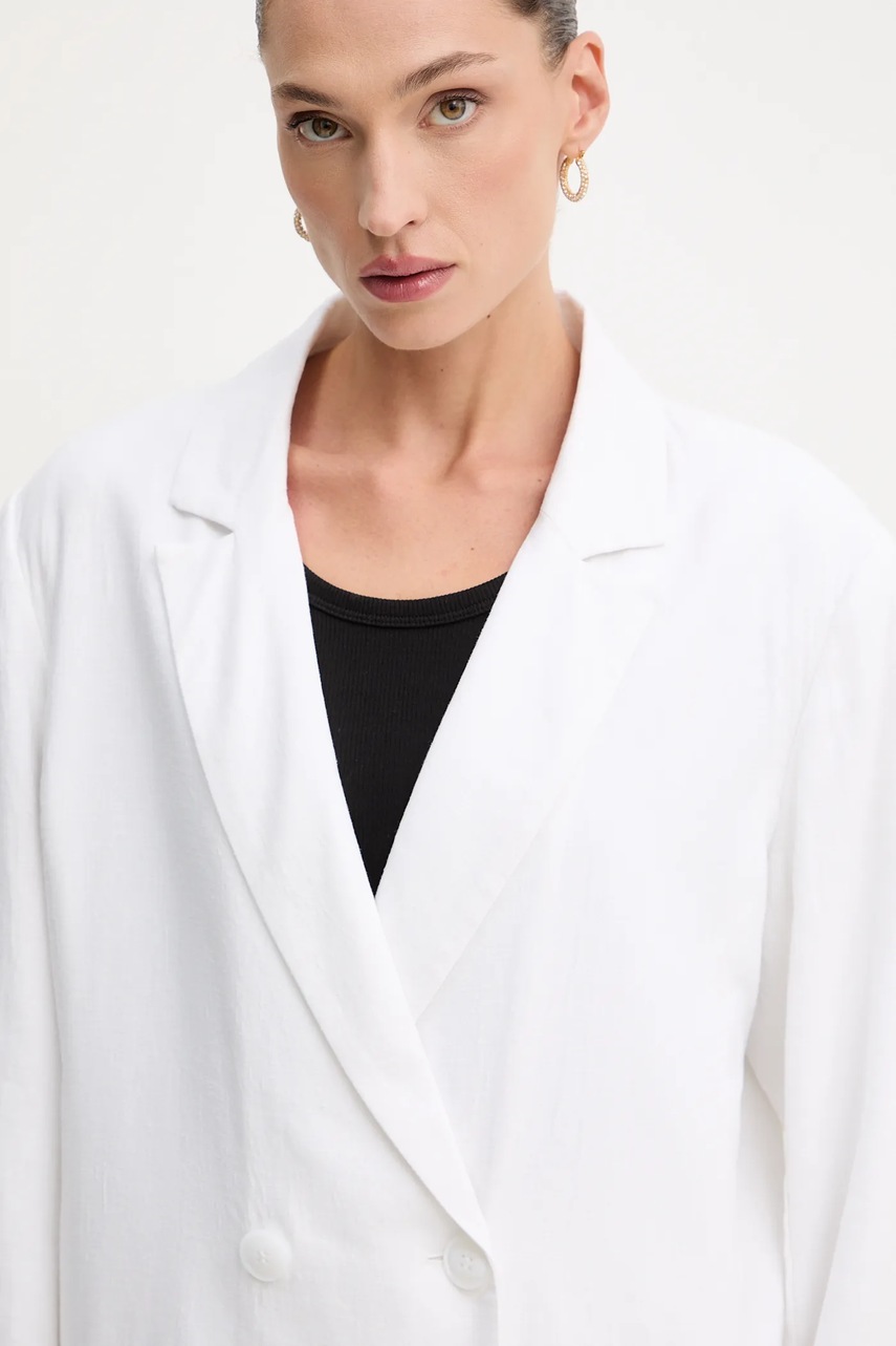 Blazer με μείγμα λινών Gestuz χρώμα: άσπρο, 10910285 φωτογραφία