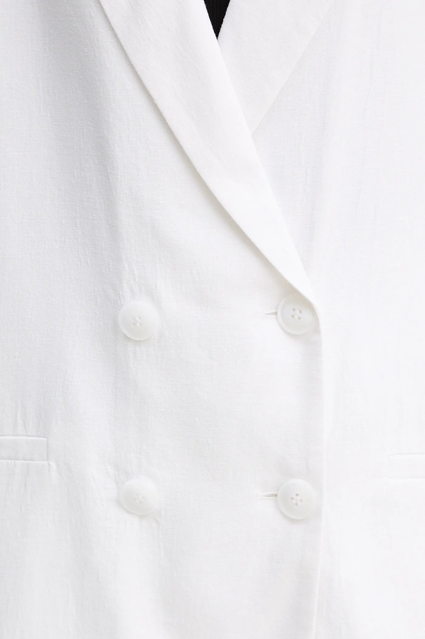 Blazer με μείγμα λινών Gestuz χρώμα: άσπρο, 10910285 φωτογραφία