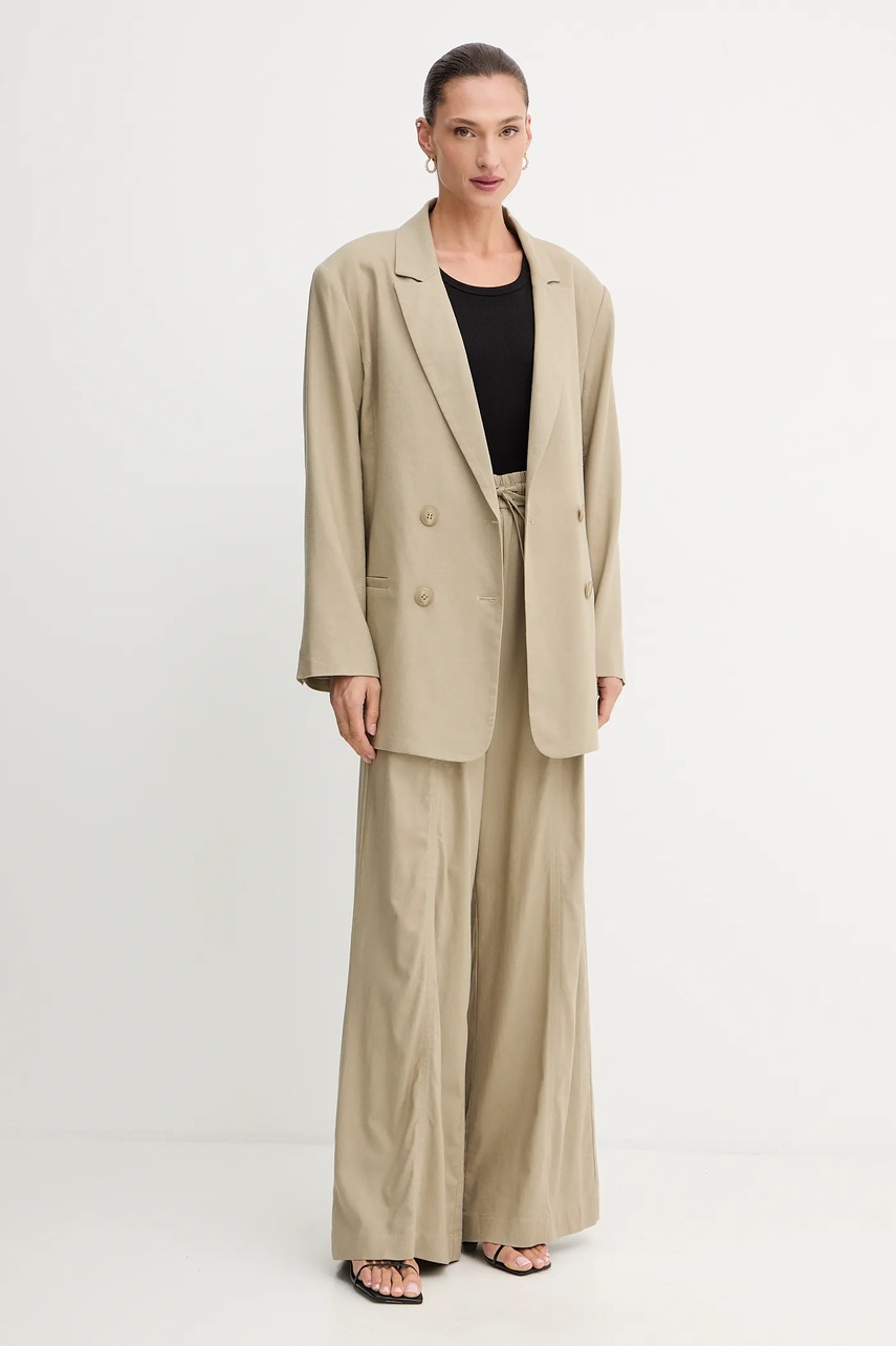 Blazer με μείγμα λινών Gestuz χρώμα: πράσινο, 10910285 φωτογραφία