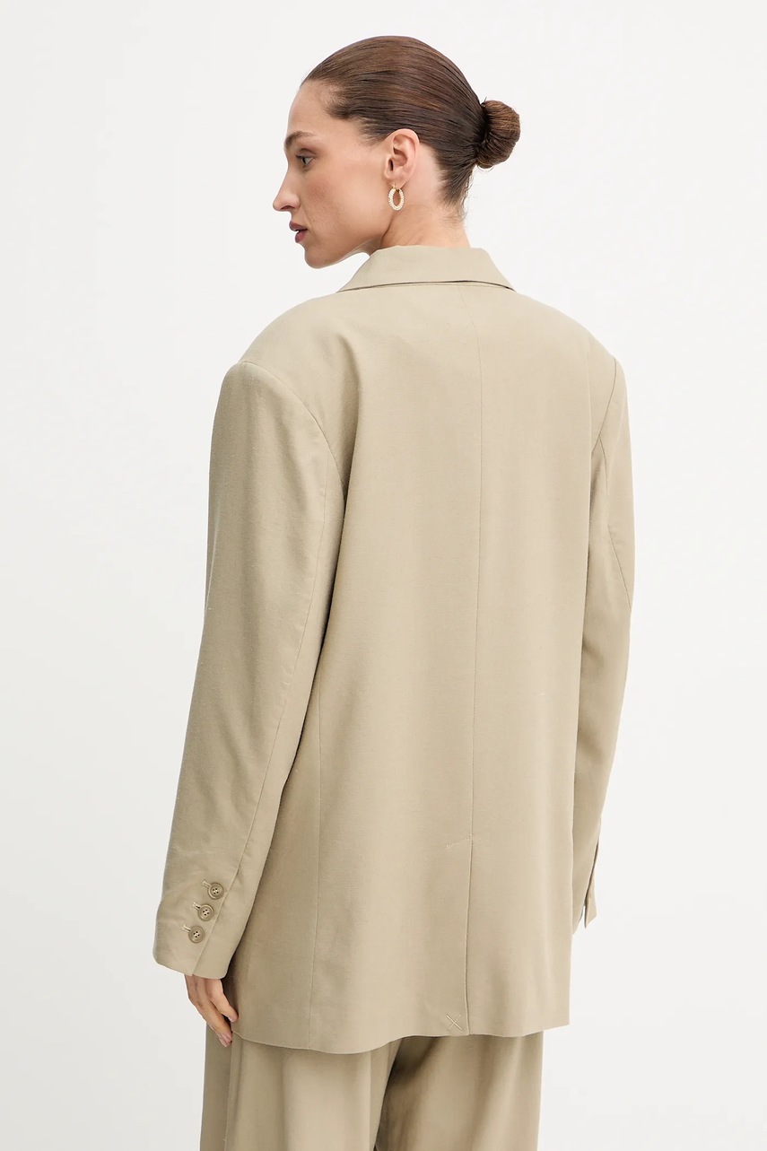 Blazer με μείγμα λινών Gestuz χρώμα: πράσινο, 10910285 φωτογραφία