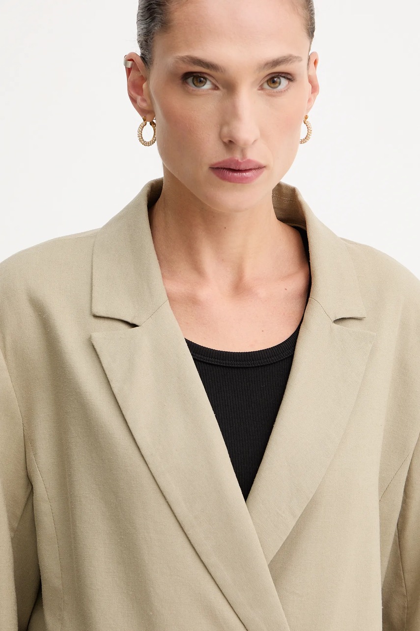 Blazer με μείγμα λινών Gestuz χρώμα: πράσινο, 10910285 φωτογραφία