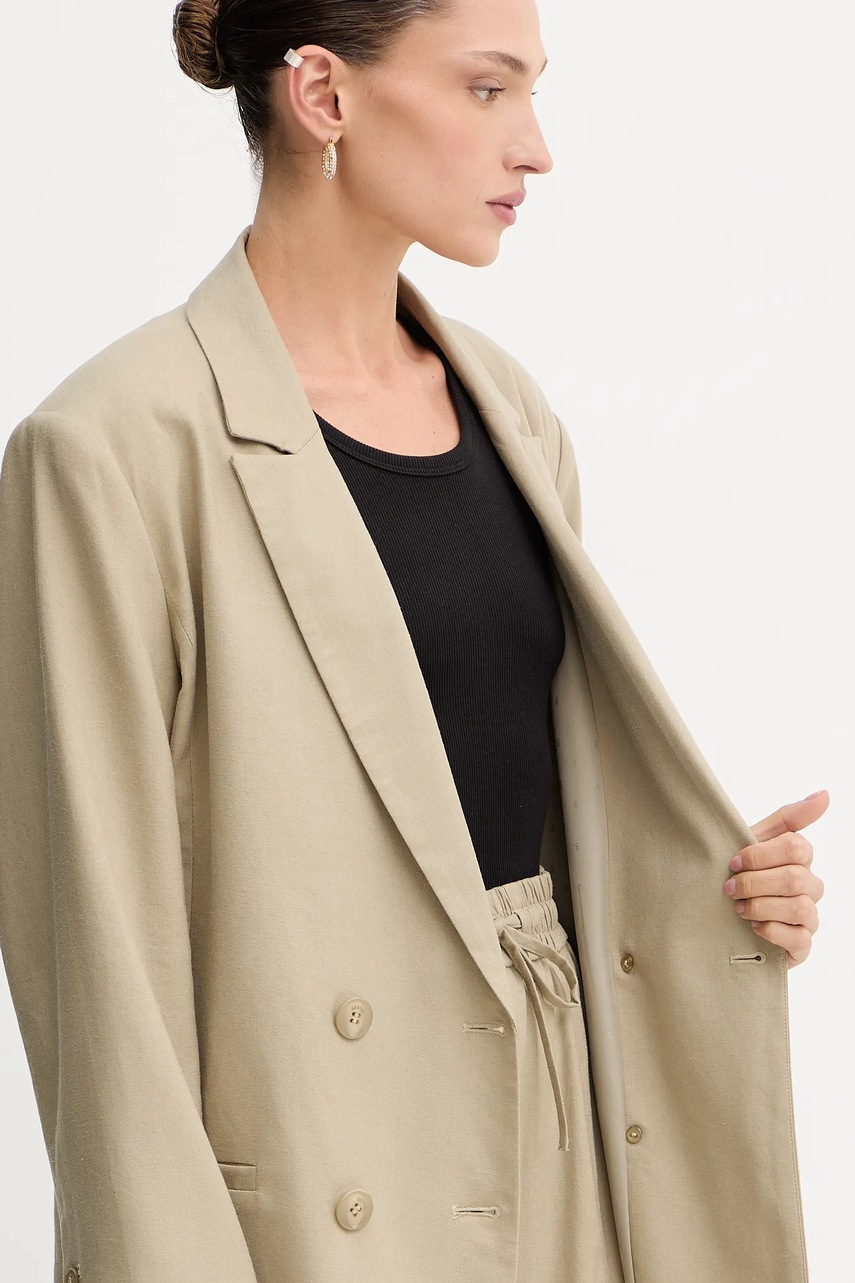 Blazer με μείγμα λινών Gestuz χρώμα: πράσινο, 10910285 φωτογραφία