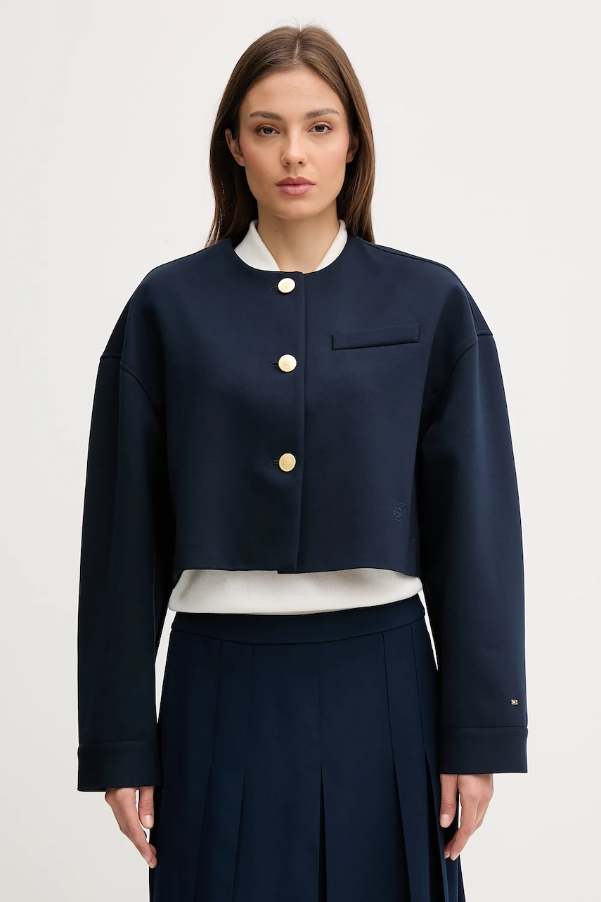 Sako Tommy Hilfiger tmavomodrá barva, oversize, WW0WW46519