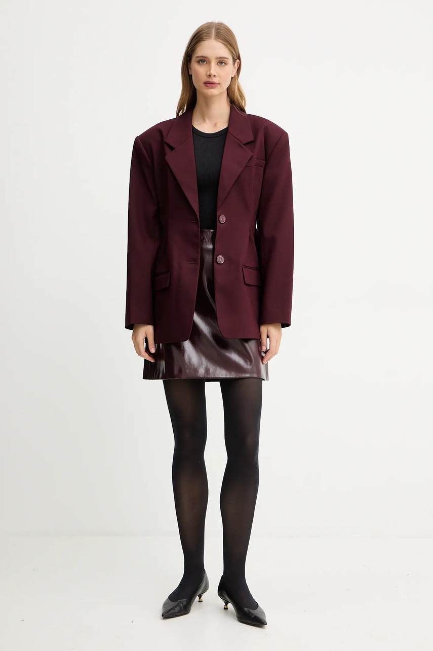 Пиджак Gestuz цвет бордовый однобортный однотонный 10910626