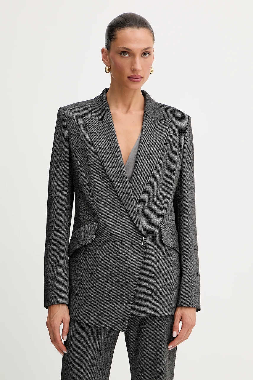 BOSS sacou culoarea gri, un singur rând de nasturi, cu imprimeu, 50545978
