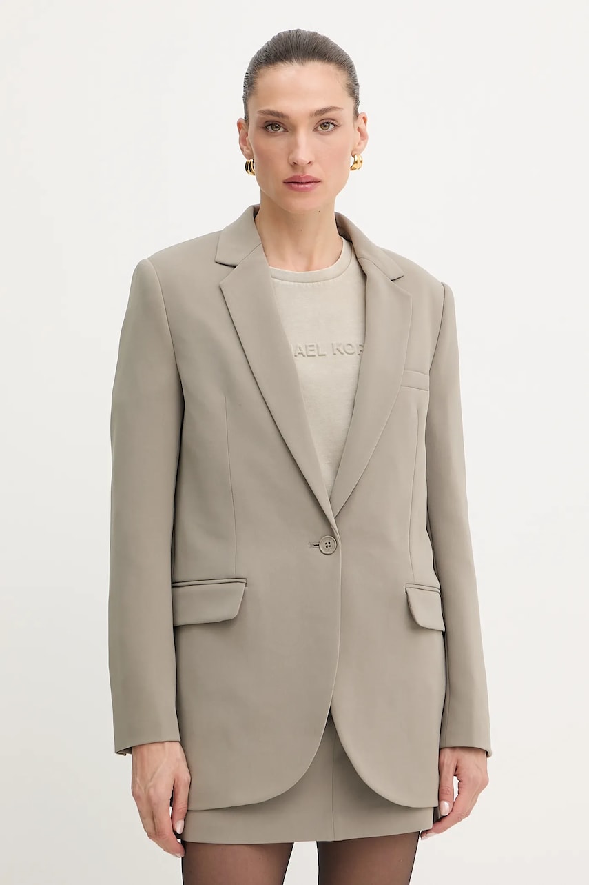 MICHAEL Michael Kors sacou culoarea maro, un singur rând de nasturi, uni, MF4108YENX