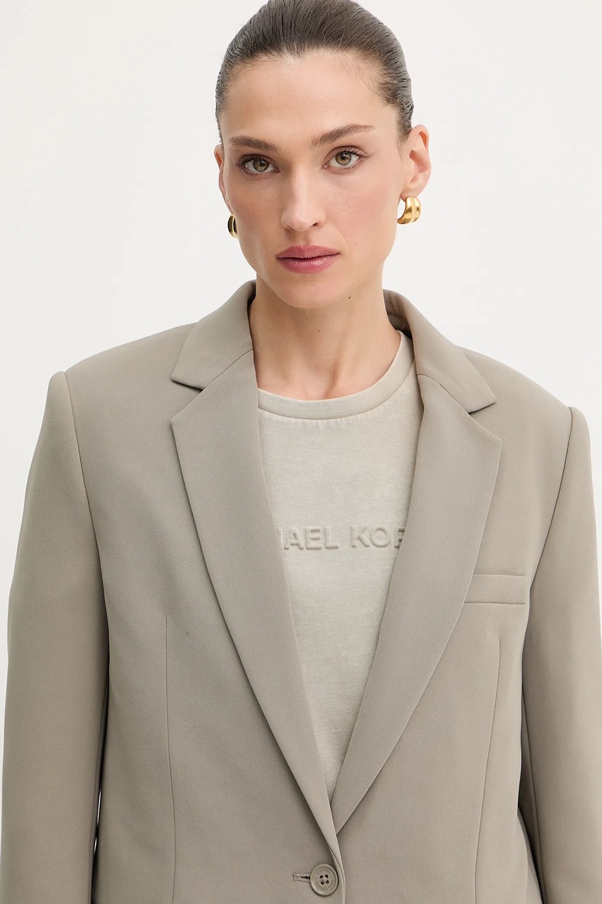 Σακάκι MICHAEL Michael Kors χρώμα: καφέ, MF4108YENX φωτογραφία