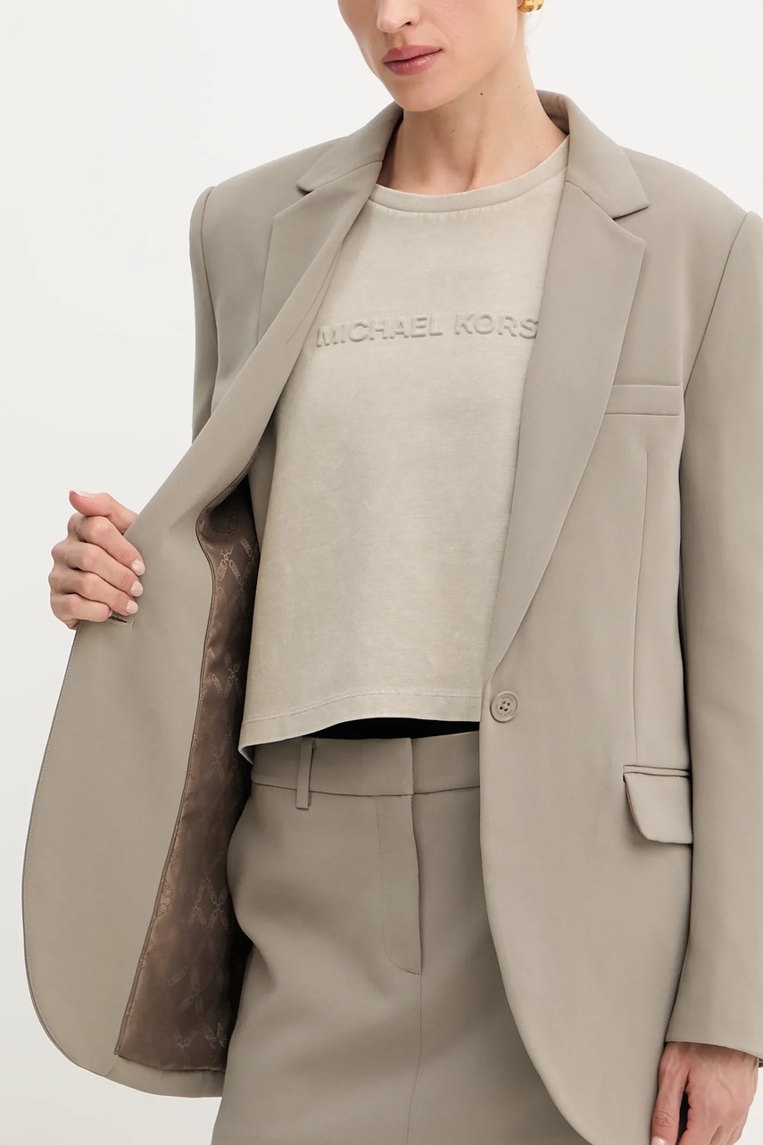 Σακάκι MICHAEL Michael Kors χρώμα: καφέ, MF4108YENX φωτογραφία