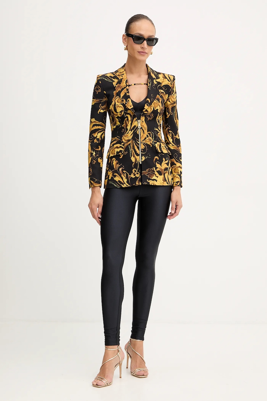 Пиджак Versace Jeans Couture цвет чёрный однобортный узор 79HAQ703 NS565 Пиджак Versace Jeans Couture цвет чёрный однобортный узор 79HAQ703 NS565