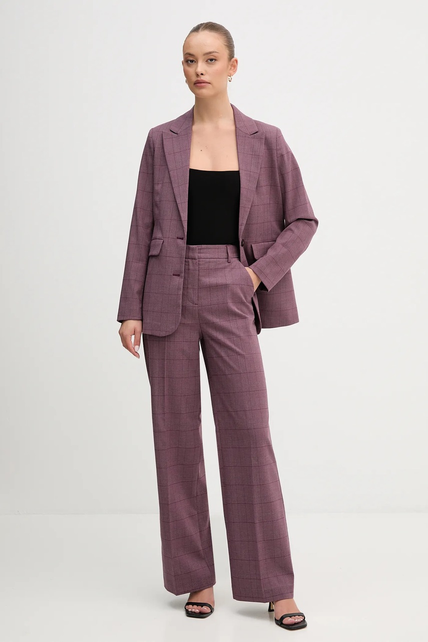 Пиджак United Colors of Benetton цвет фиолетовый однобортный узор 2X8MDW02H