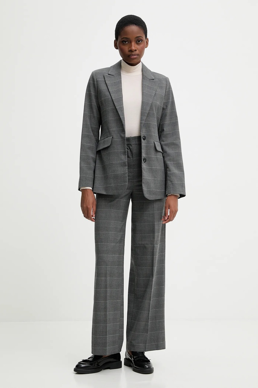 Пиджак United Colors of Benetton цвет серый однобортный узор 2X8MDW02H