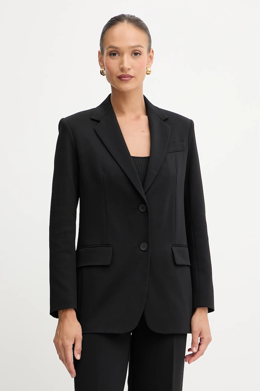 Weekend Max Mara sacou MESSINA culoarea negru, un singurrând de nasturi, uni, 2525916041600