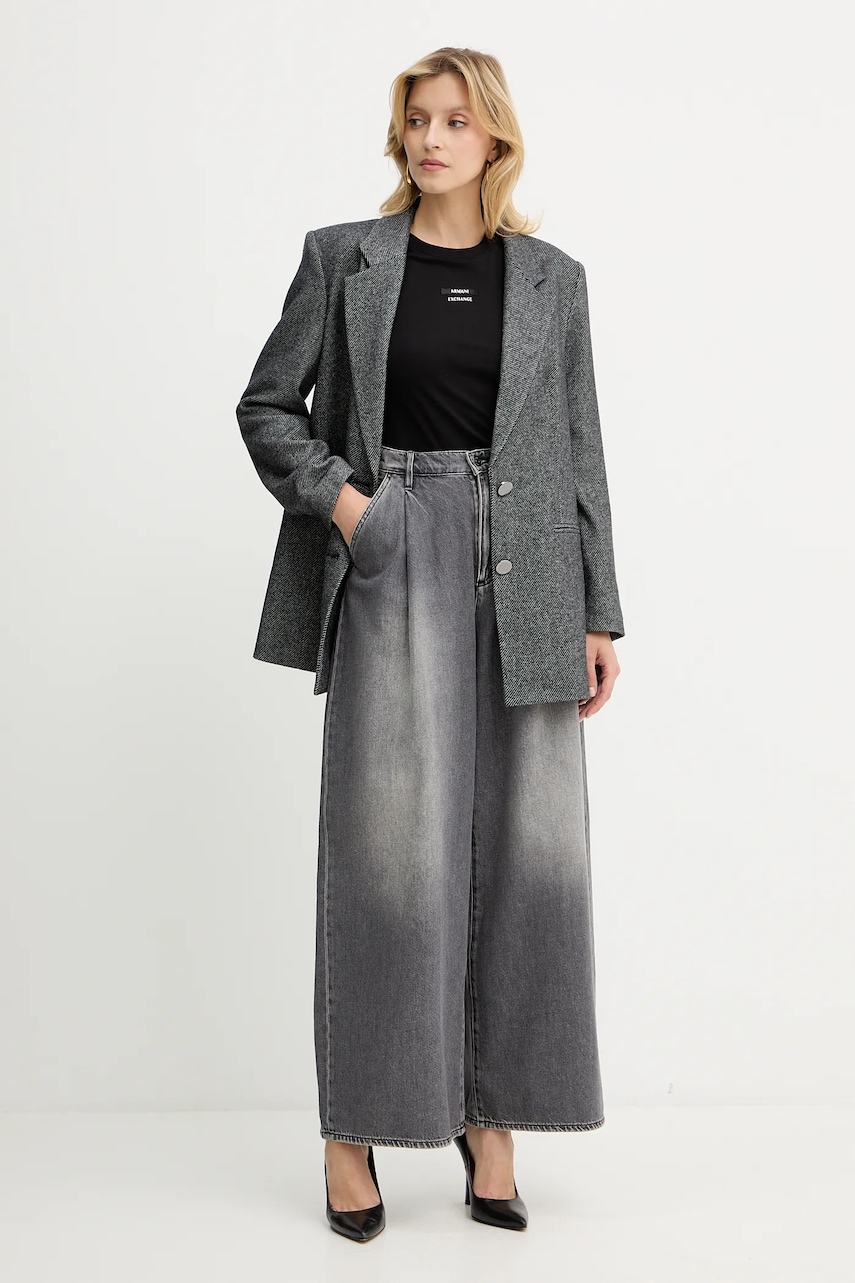 Пиджак с добавлением шерсти Armani Exchange цвет серый однобортный узор XW000693 AF16146