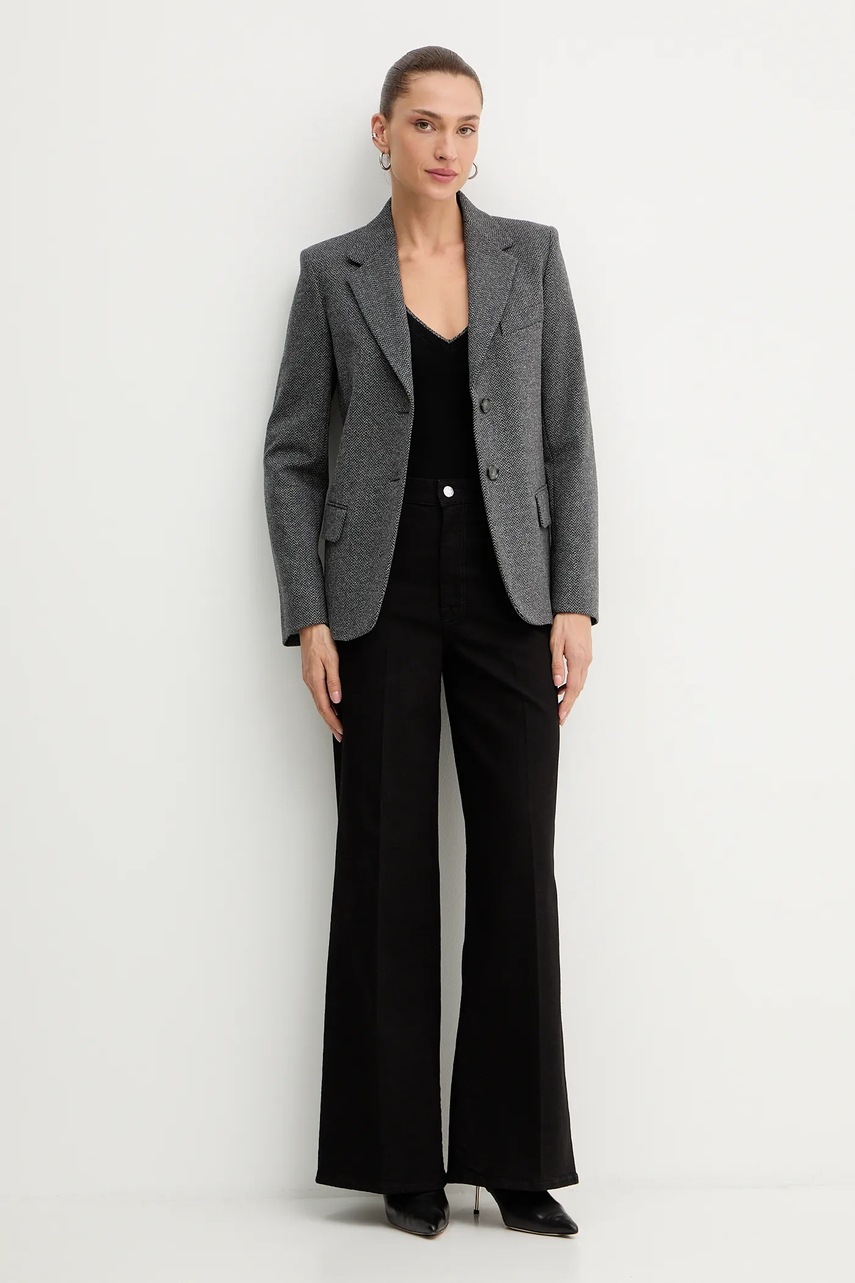 Пиджак с добавлением шерсти Weekend Max Mara DILLY цвет серый однобортный 2525916022600