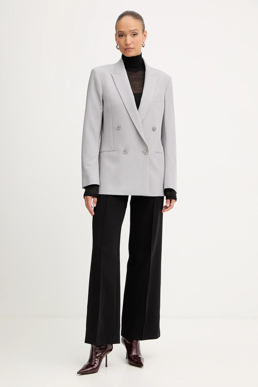 Пиджак Patrizia Pepe цвет серый двубортный однотонный 2S1543 A498 Пиджак Patrizia Pepe цвет серый двубортный однотонный 2S1543 A498