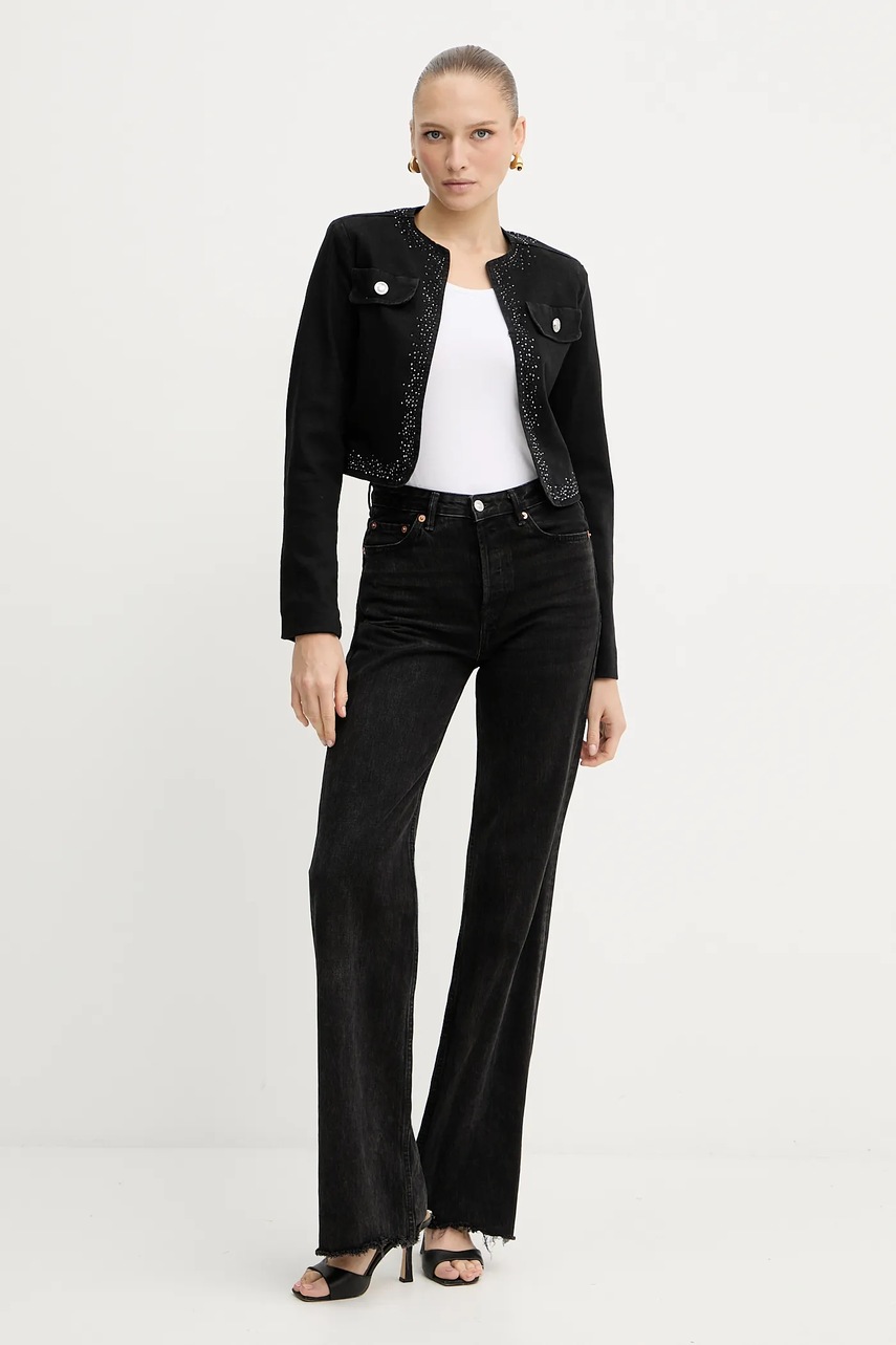 Джинсовый пиджак Liu Jo цвет чёрный однобортный UF5124.DS025