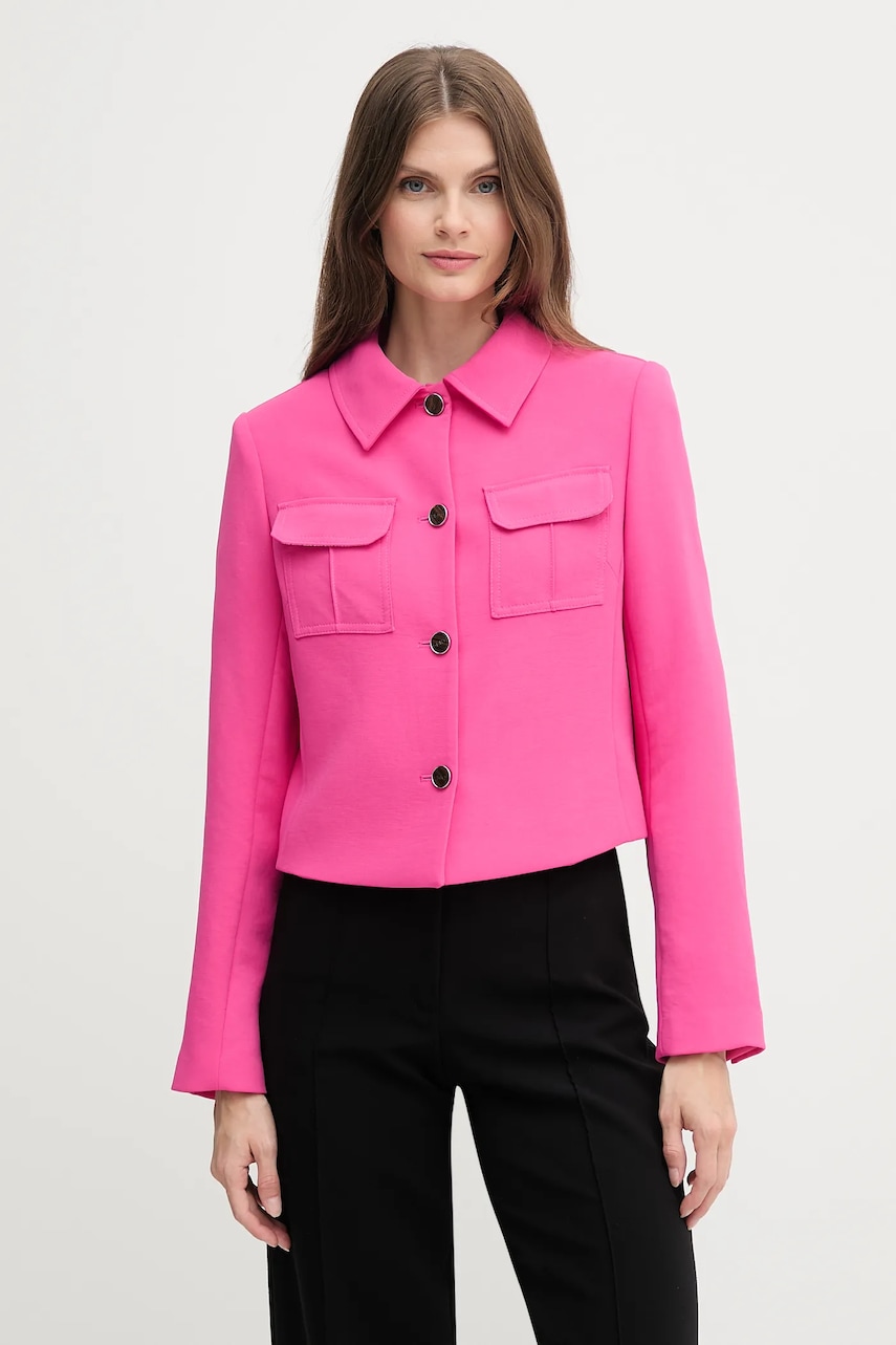 Dkny sacou culoarea roz, un singur rand de nasturi, uni, UD5J2035