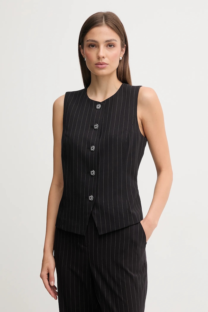 Dkny vestă culoarea negru, un singur rând de nasturi, UE5VS040