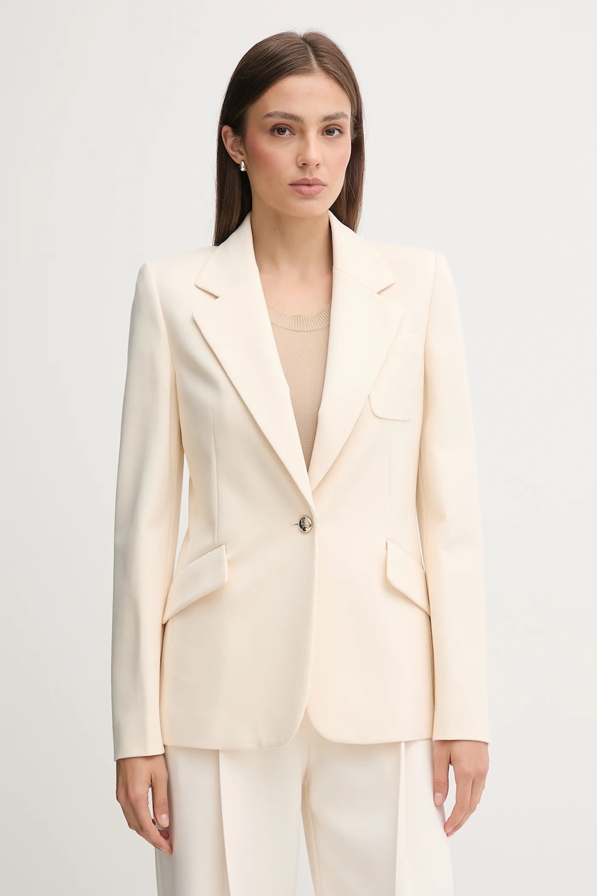 Joop! sacou culoarea bej, un singur rând de nasturi, uni, 30047951