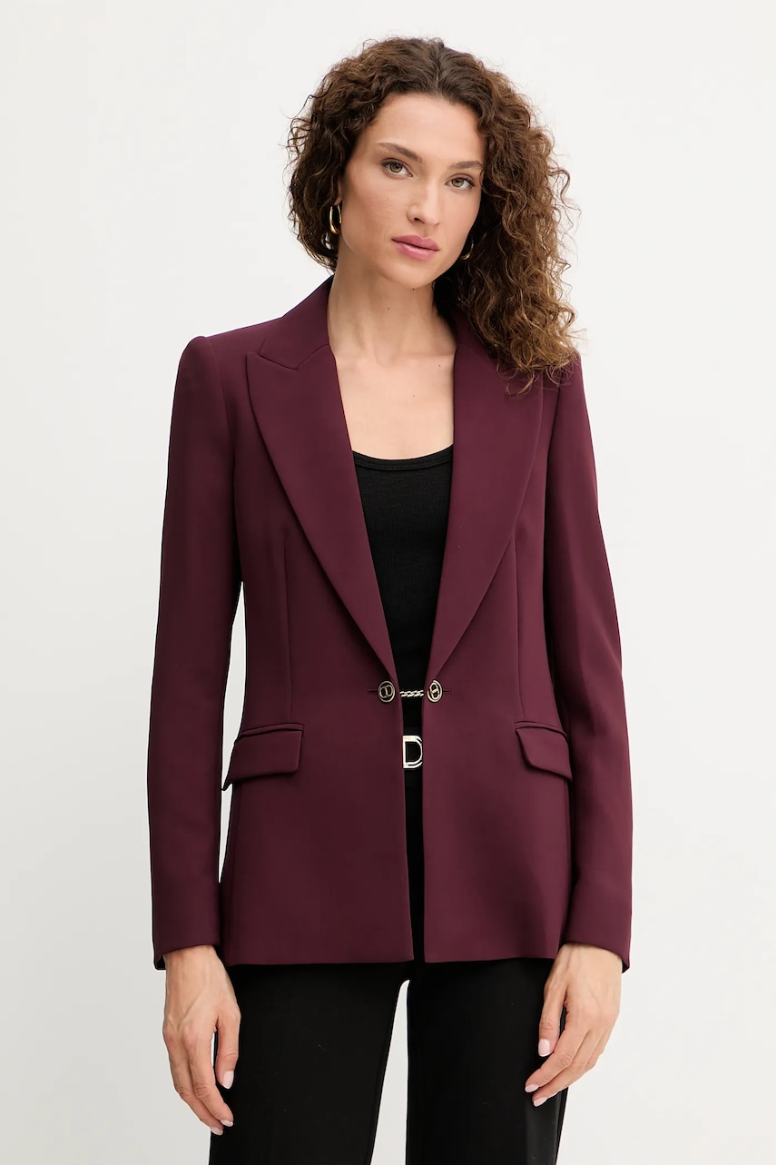 Levně Sako Twinset vínová barva, 252TP2590