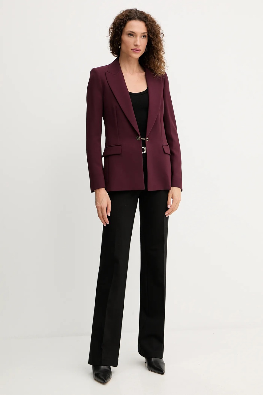 Пиджак Twinset цвет бордовый однобортный однотонный 252TP2590