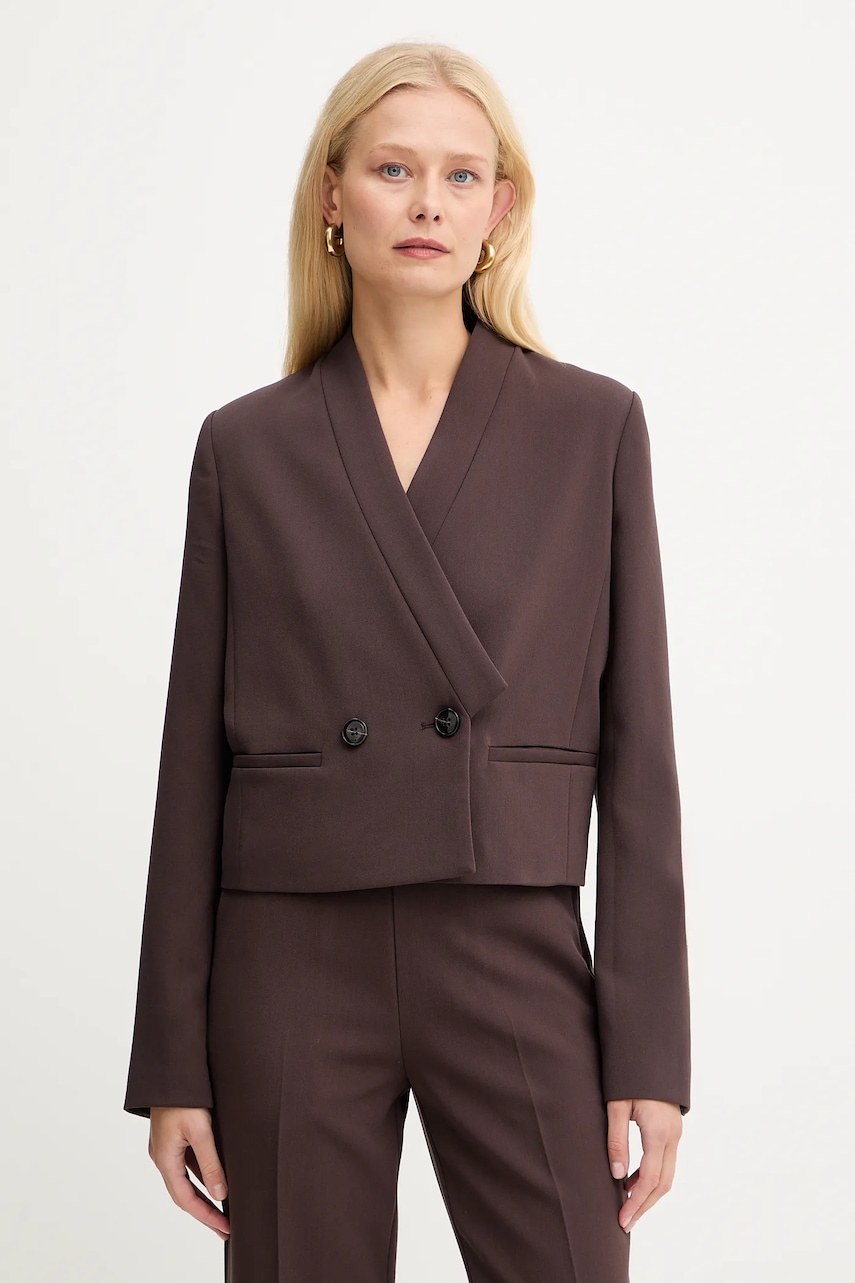 Levně Sako Twinset hnědá barva, 252TT2380