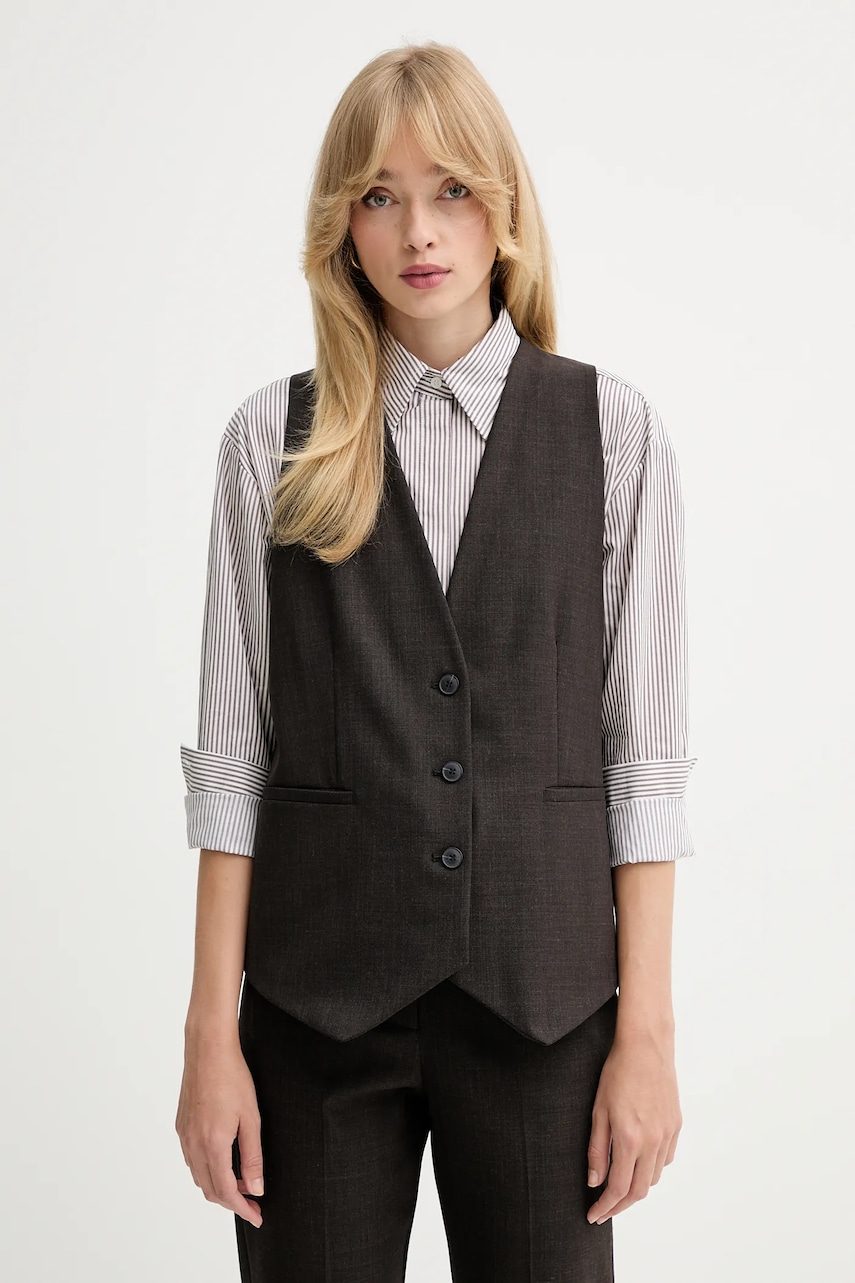MAX&Co. vestă culoarea maro, un singur rând de nasturi, 2526156022200