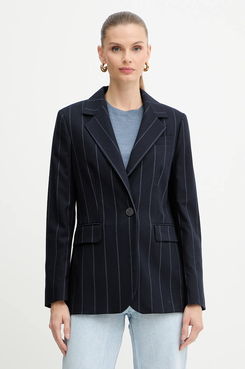 MAX&Co. sacou culoarea bleumarin, un singur rand de nasturi, cu model, 2526046033200