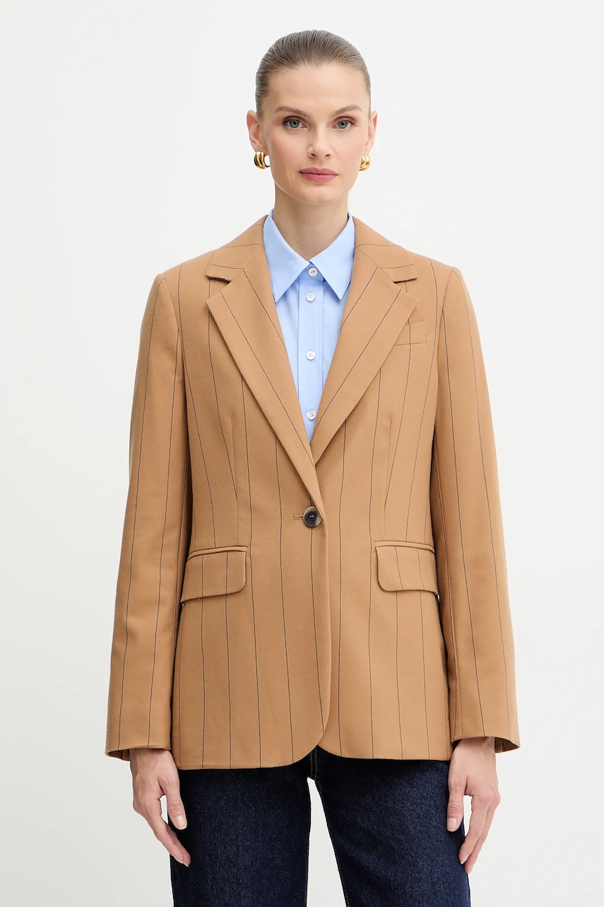 MAX&Co. sacou culoarea maro, un singur rand de nasturi, cu model, 2526046033200