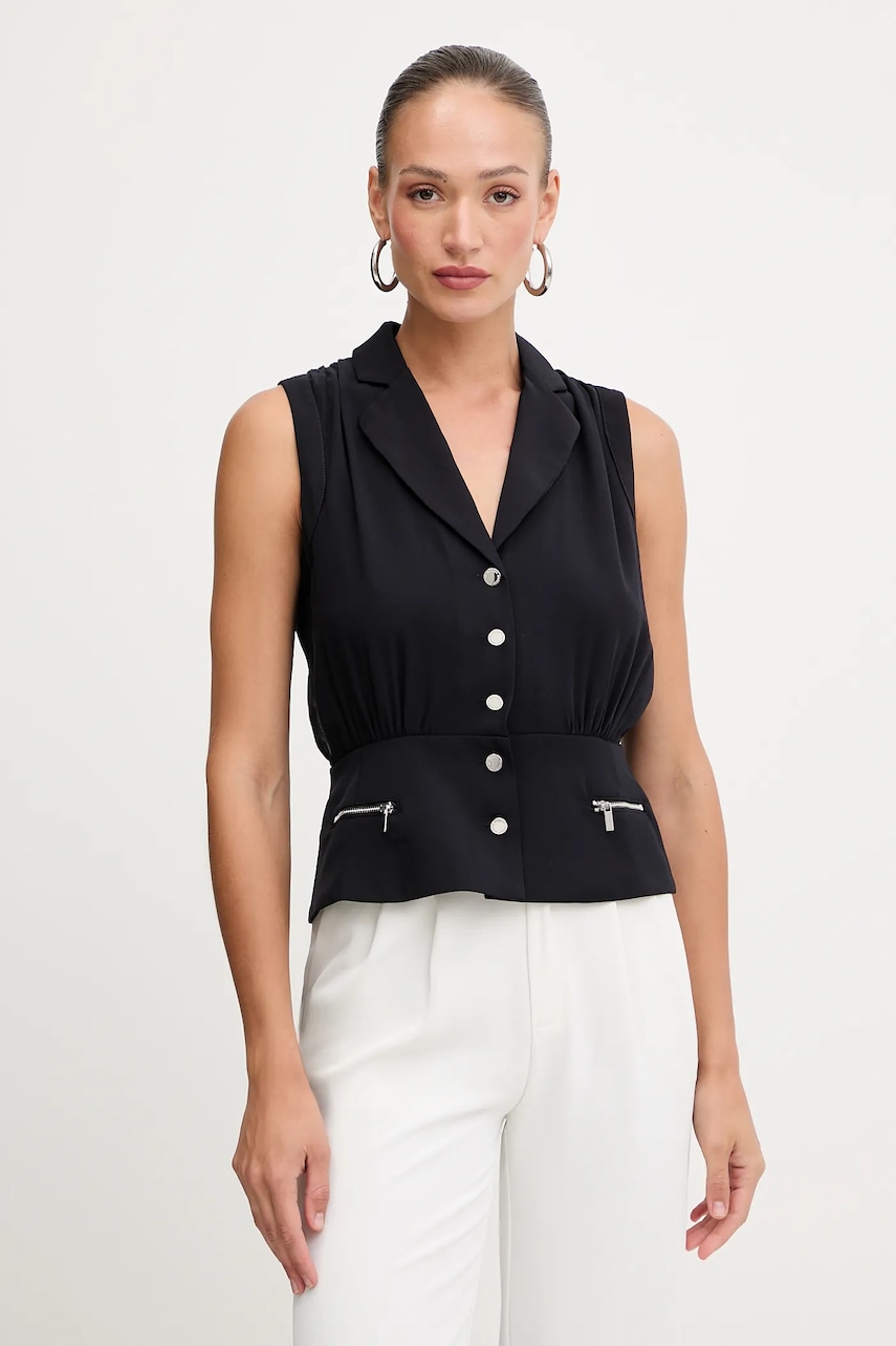 Morgan vestă culoarea bleumarin, un singur rând de nasturi, COZIP