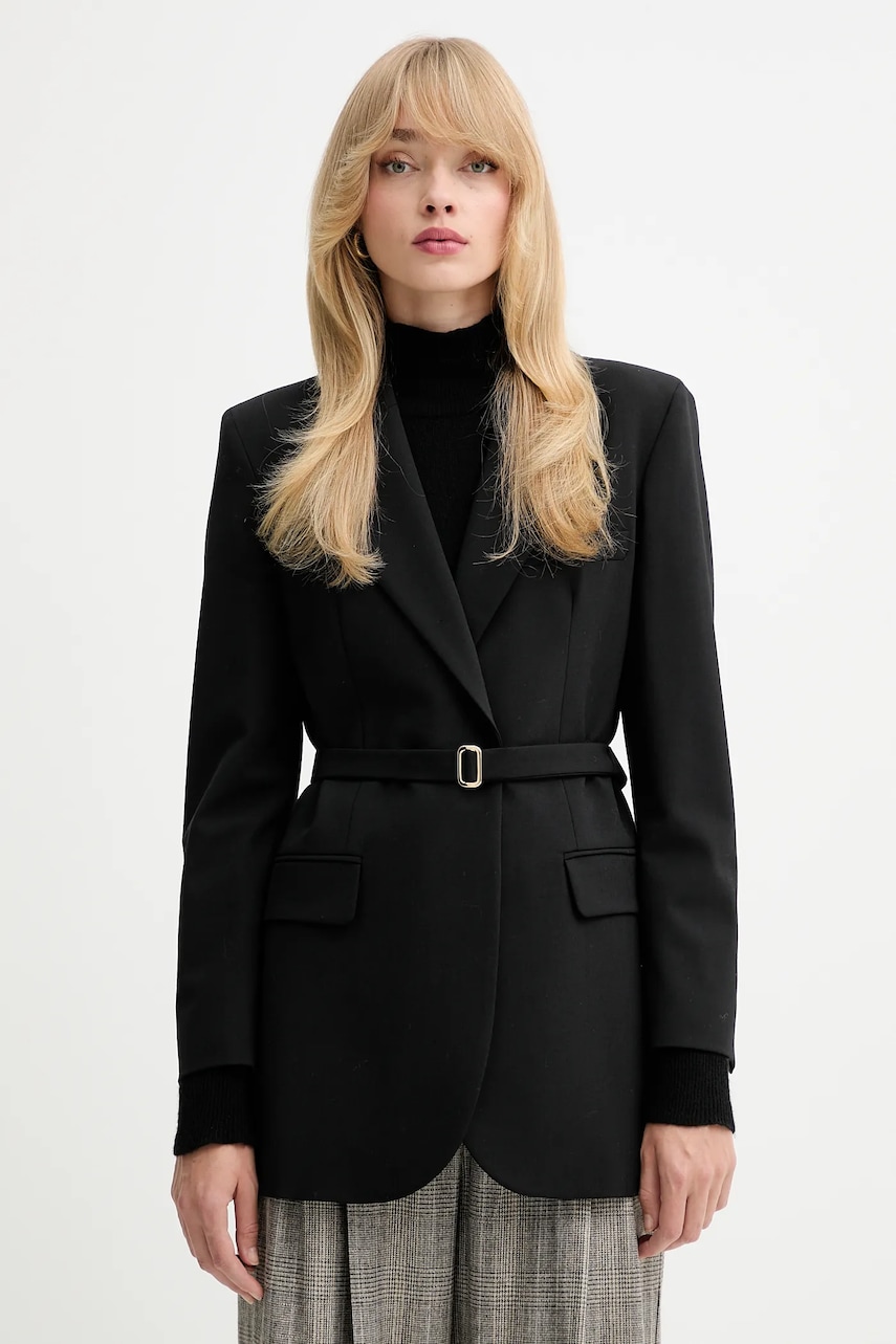 Marella sacou culoarea negru, un singur rând de nasturi, uni, 2523046061200