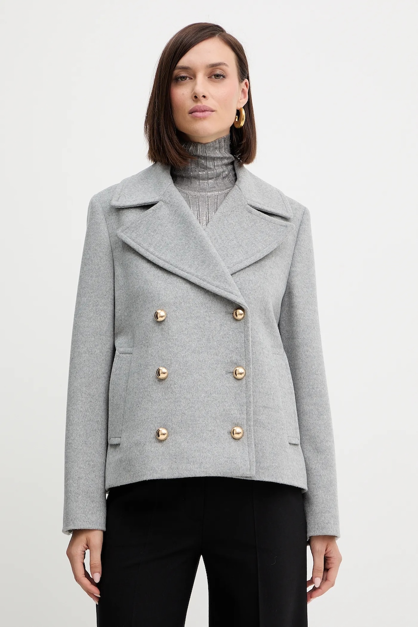 Marella palton de lână culoarea gri, 2523086031200