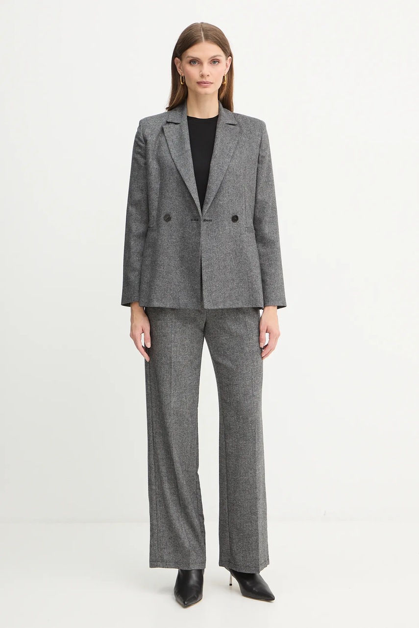 Пиджак с добавлением шерсти Marella Emme by Marella цвет серый однобортный меланж 2525046082200