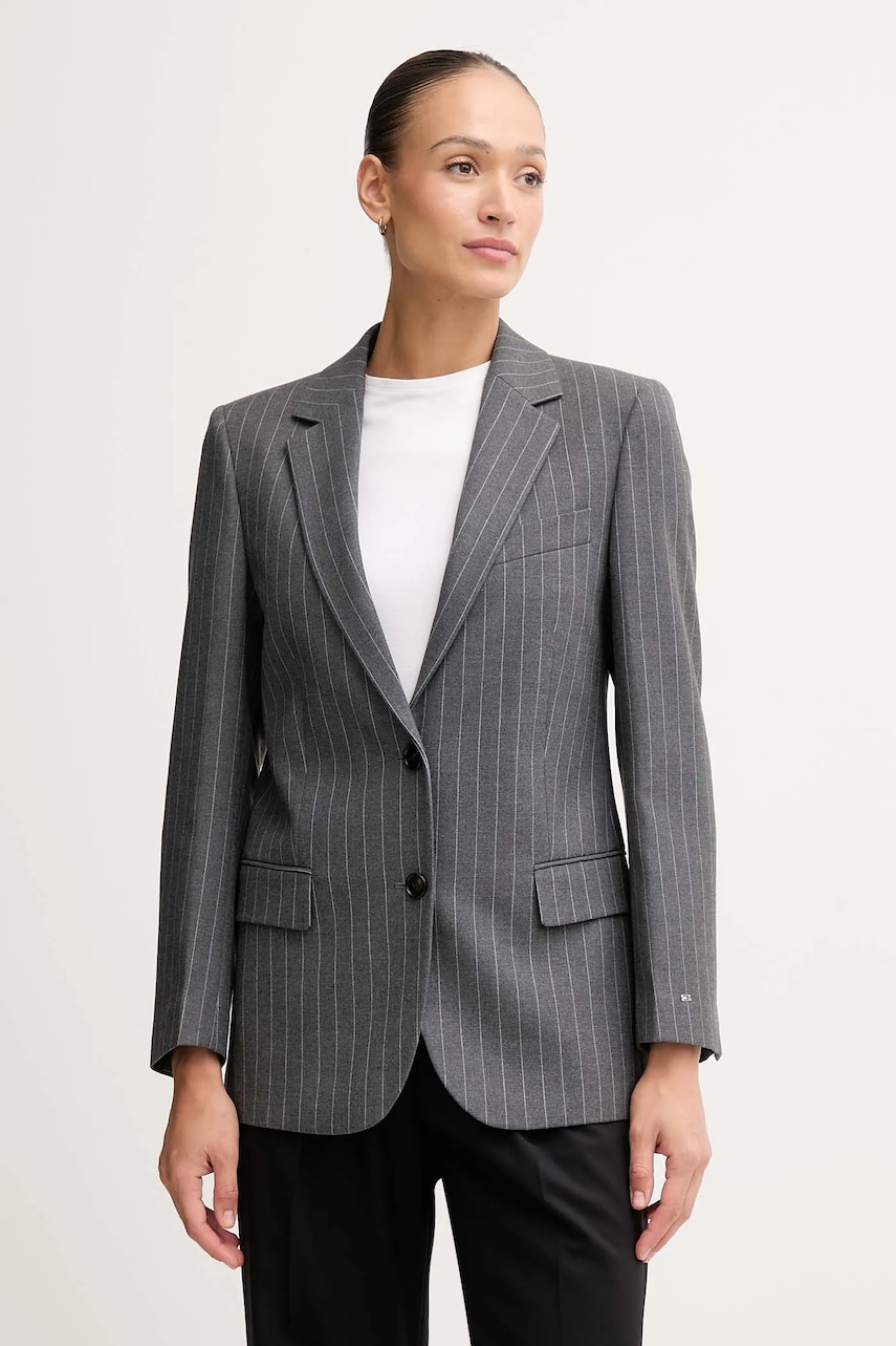 Levně Sako Tommy Hilfiger šedá barva, WW0WW48262