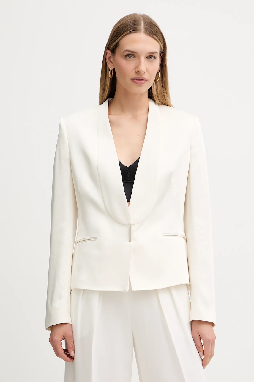 BOSS sacou culoarea bej, un singur rând de nasturi, uni, 50548290